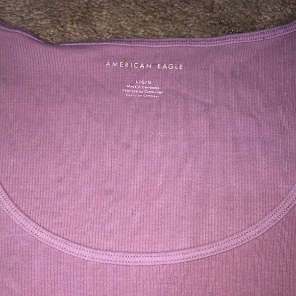 SOLD - AMERICAN EAGLE Cropped Lilac Tank Top Large - Picture 2 of 2